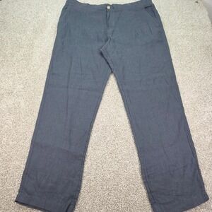 New Panama Jack Mens 100% Linen Pants Charcoal Gray Elastic Waist XL NWT
